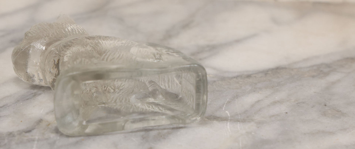 Lot 027 - Vintage Clear Glass Figural Boston Terrier Dog Candy Container, 3-3/4" Height