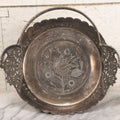 Lot 030 - Antique Decorative Silverplate Centerpiece Basket With Bird And Flower Engraved Motif, Manufactured By Wilcox Silverplate Co., Meriden, Connecticut, No. 0841