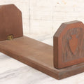 Lot 031 - Antique Carved Wooden Folk Art Folding Bookstand With Arrowhead Motif And Brass Hinges