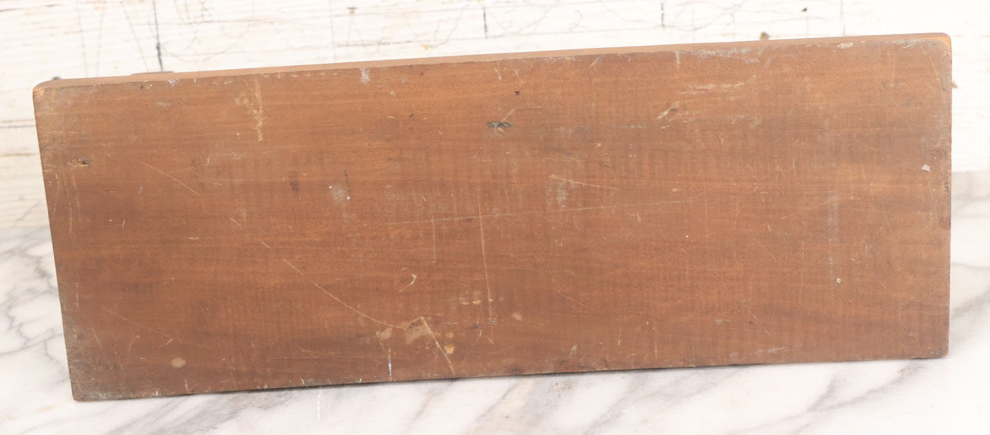 Lot 031 - Antique Carved Wooden Folk Art Folding Bookstand With Arrowhead Motif And Brass Hinges