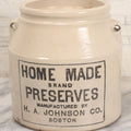 Lot 039 - Antique Stoneware Crock For "Homemade" Brand Preserves Manufactured By H.A. Johnson Co., Boston, 6-1/4" Height