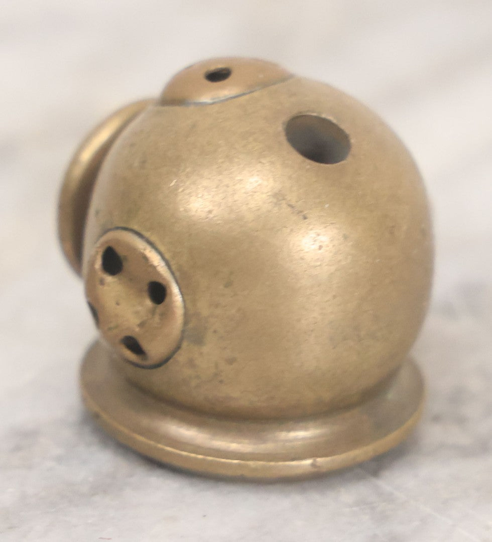 Lot 041 - Three Piece Miniature Brass Grouping Including Two Naked Peeing "Bruxelles" Boys And Miniature Brass Diving Helmet