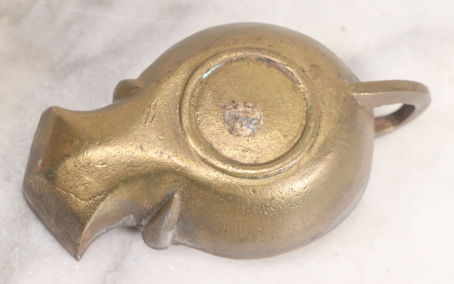 Lot 042 - Grouping Of Three Vintage Replica Cast Brass Roman Style Oil Lamps, Circa Mid Twentieth Century