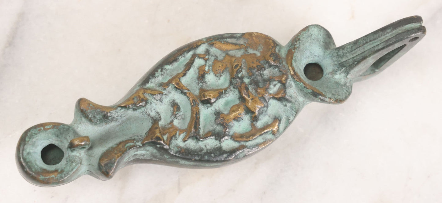 Lot 042 - Grouping Of Three Vintage Replica Cast Brass Roman Style Oil Lamps, Circa Mid Twentieth Century