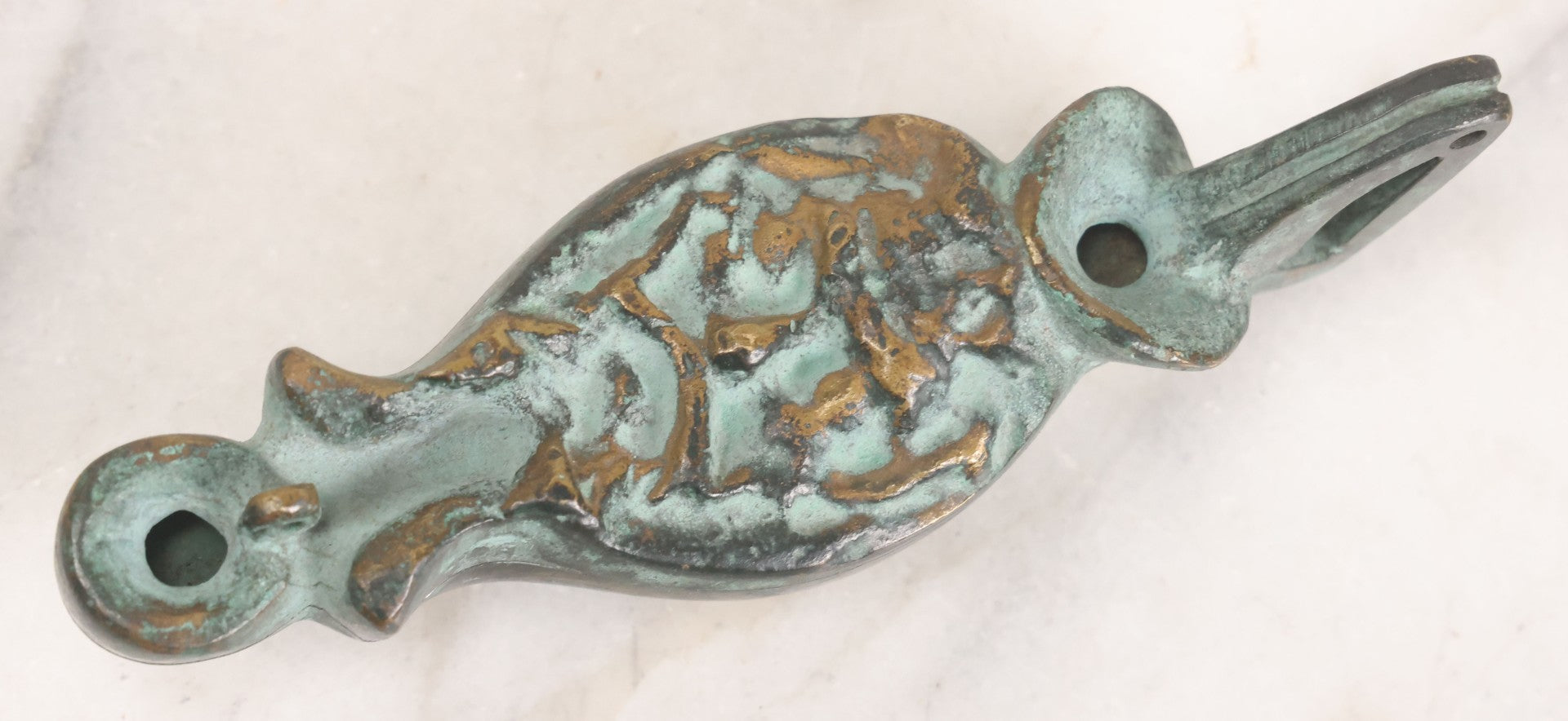 Lot 042 - Grouping Of Three Vintage Replica Cast Brass Roman Style Oil Lamps, Circa Mid Twentieth Century