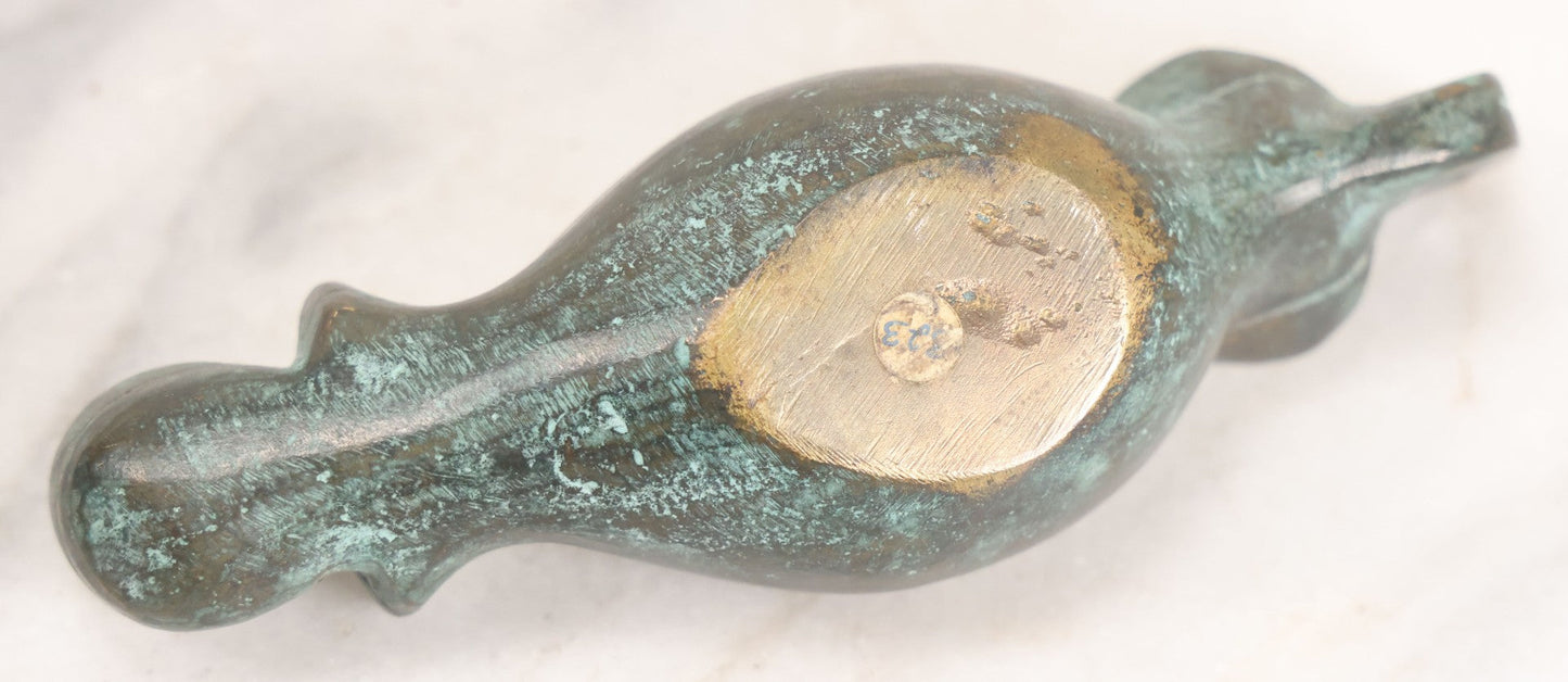 Lot 042 - Grouping Of Three Vintage Replica Cast Brass Roman Style Oil Lamps, Circa Mid Twentieth Century