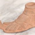 Lot 043 - Vintage Replica Clay Figural Foot Oil Lamp Modeled After An Example Found In The Ruins Of Pompeii