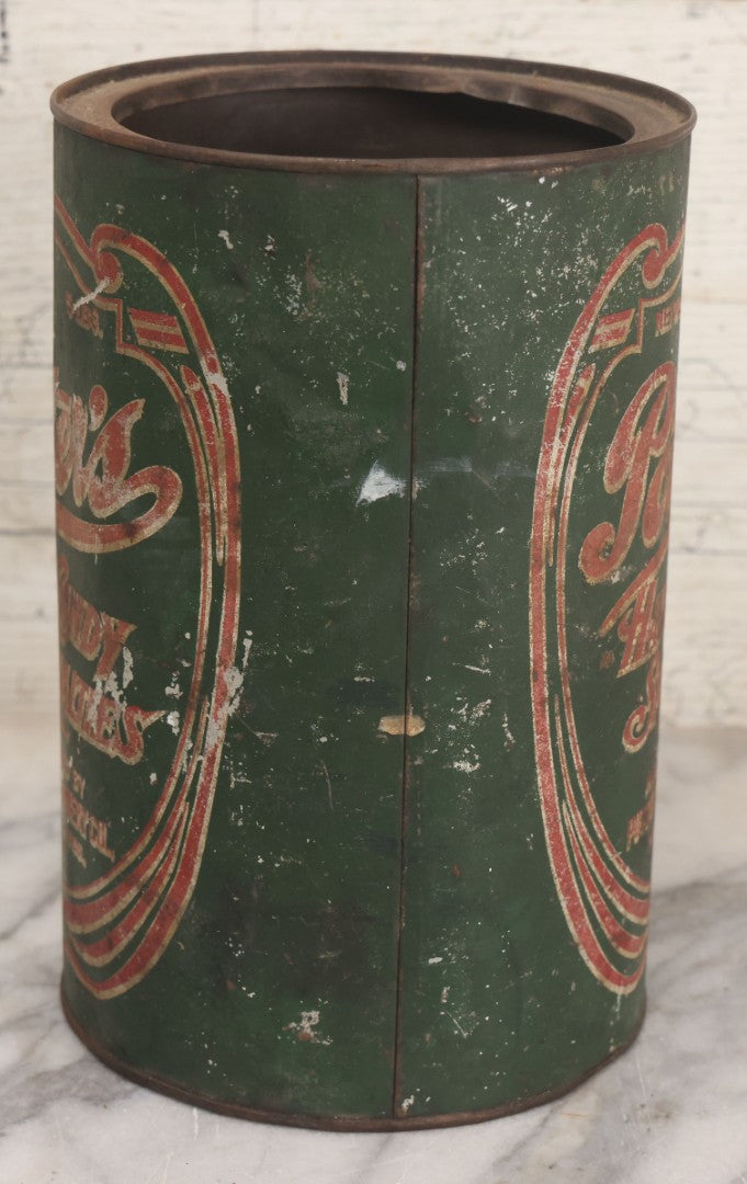 Lot 046 - Vintage Potter's Hard Candy Specialties Lithographed Five Pound Tin, Manufactured By Potter Confectionery Co., Cambridge, Massachusetts, Note Dented As Found, 8-1/2" Height