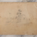 Lot 051 - Antique Sketchbook Containing Fourteen Original Hand Drawn Pencil Sketches, Of Buildings And Landscapes, With Handwritten Note On Cover "My Mother's Drawing Book When A Very Little Girl"