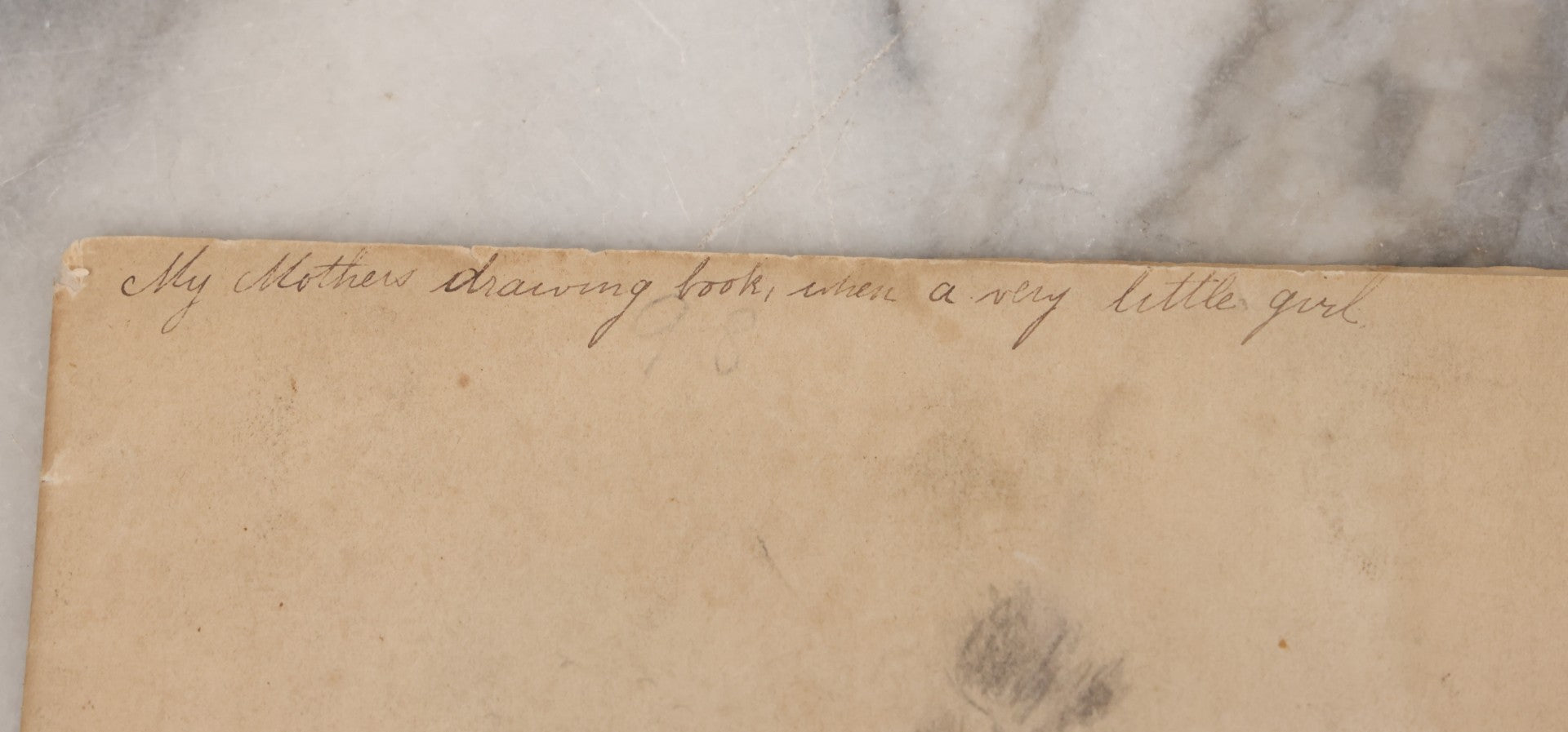 Lot 051 - Antique Sketchbook Containing Fourteen Original Hand Drawn Pencil Sketches, Of Buildings And Landscapes, With Handwritten Note On Cover "My Mother's Drawing Book When A Very Little Girl"