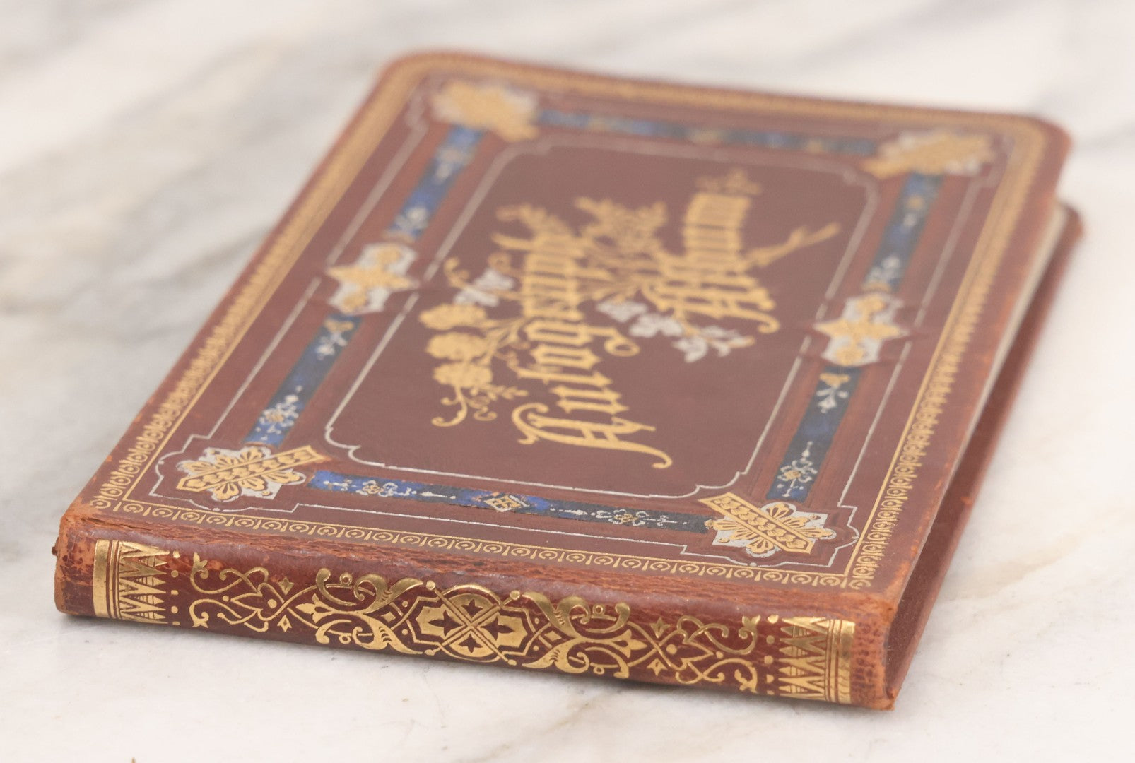 Lot 052 - Antique Victorian Autograph Album, "A New Year's Present From Mable, Lillie, And Ella," January 1, 1881, Bearing Many Signatures, Poems And Notes From Classmates, Family And Friends, In And Around Northampton, Massachusetts