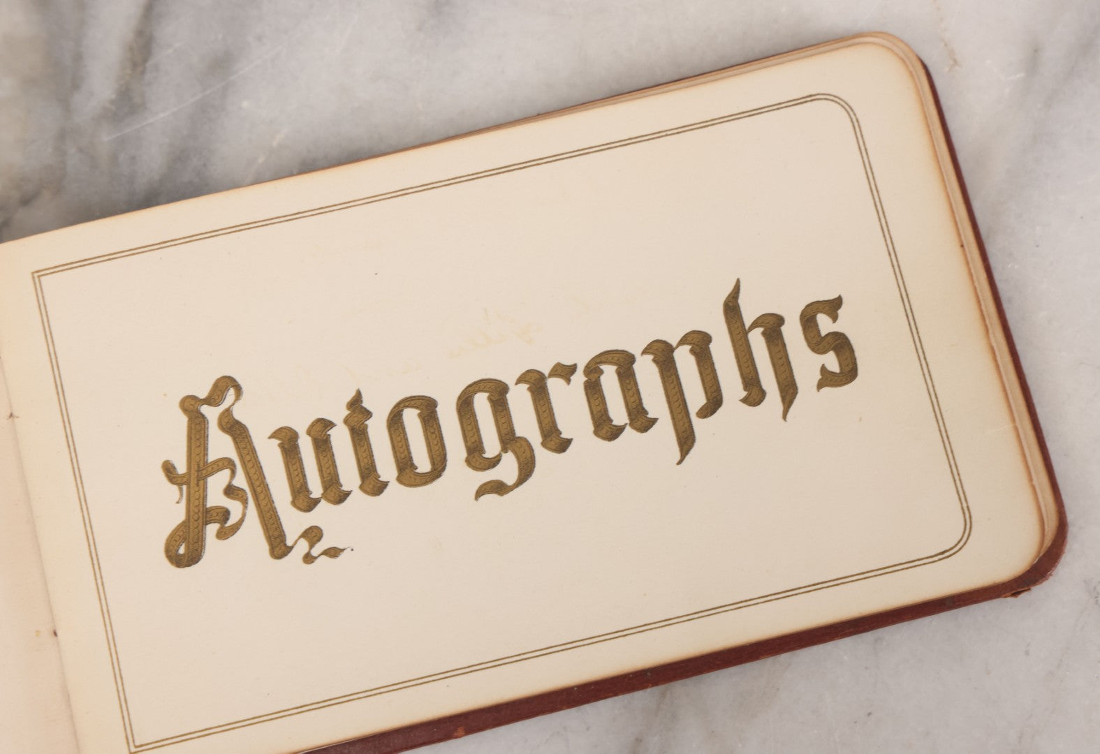 Lot 052 - Antique Victorian Autograph Album, "A New Year's Present From Mable, Lillie, And Ella," January 1, 1881, Bearing Many Signatures, Poems And Notes From Classmates, Family And Friends, In And Around Northampton, Massachusetts