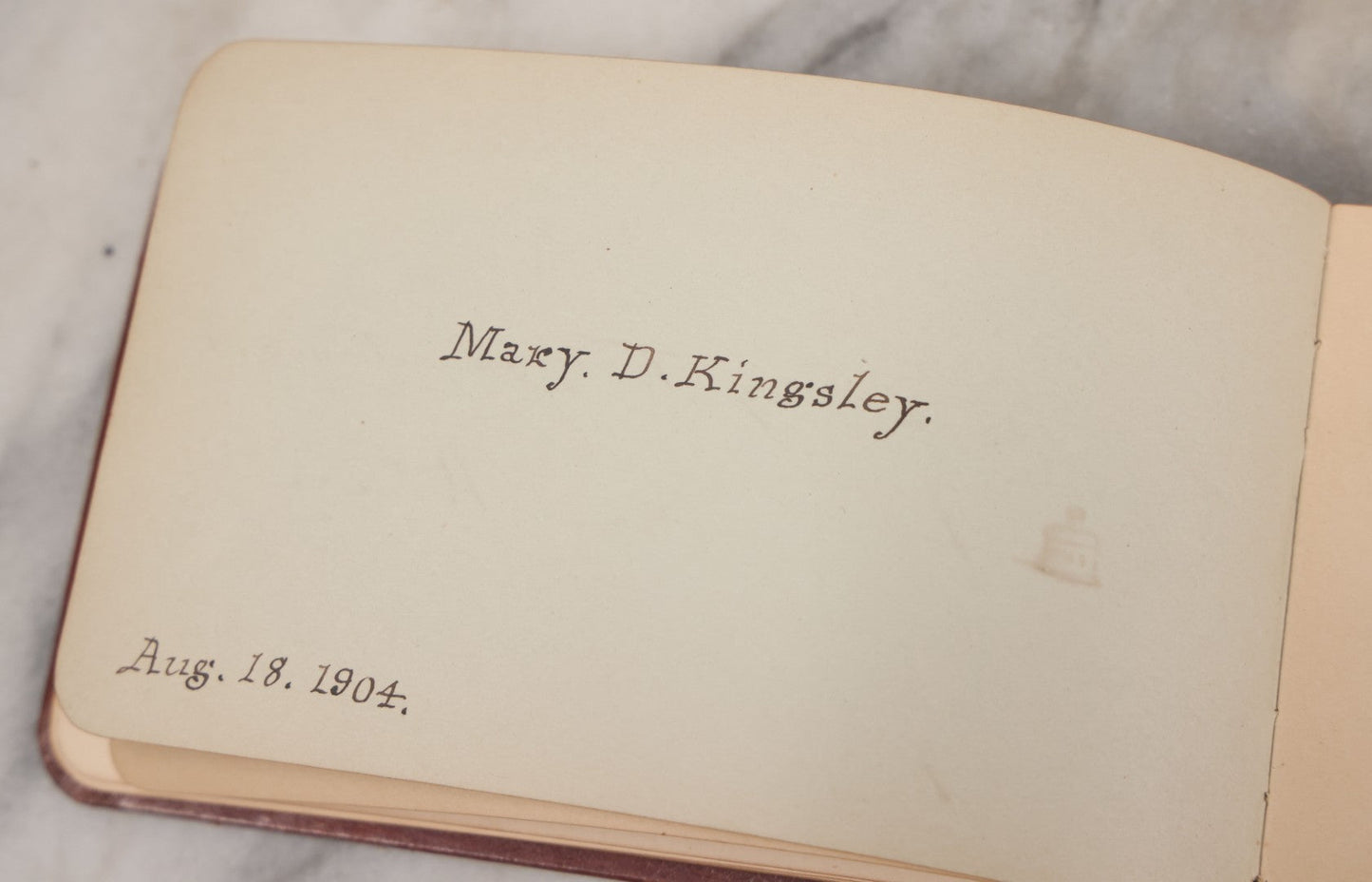Lot 052 - Antique Victorian Autograph Album, "A New Year's Present From Mable, Lillie, And Ella," January 1, 1881, Bearing Many Signatures, Poems And Notes From Classmates, Family And Friends, In And Around Northampton, Massachusetts