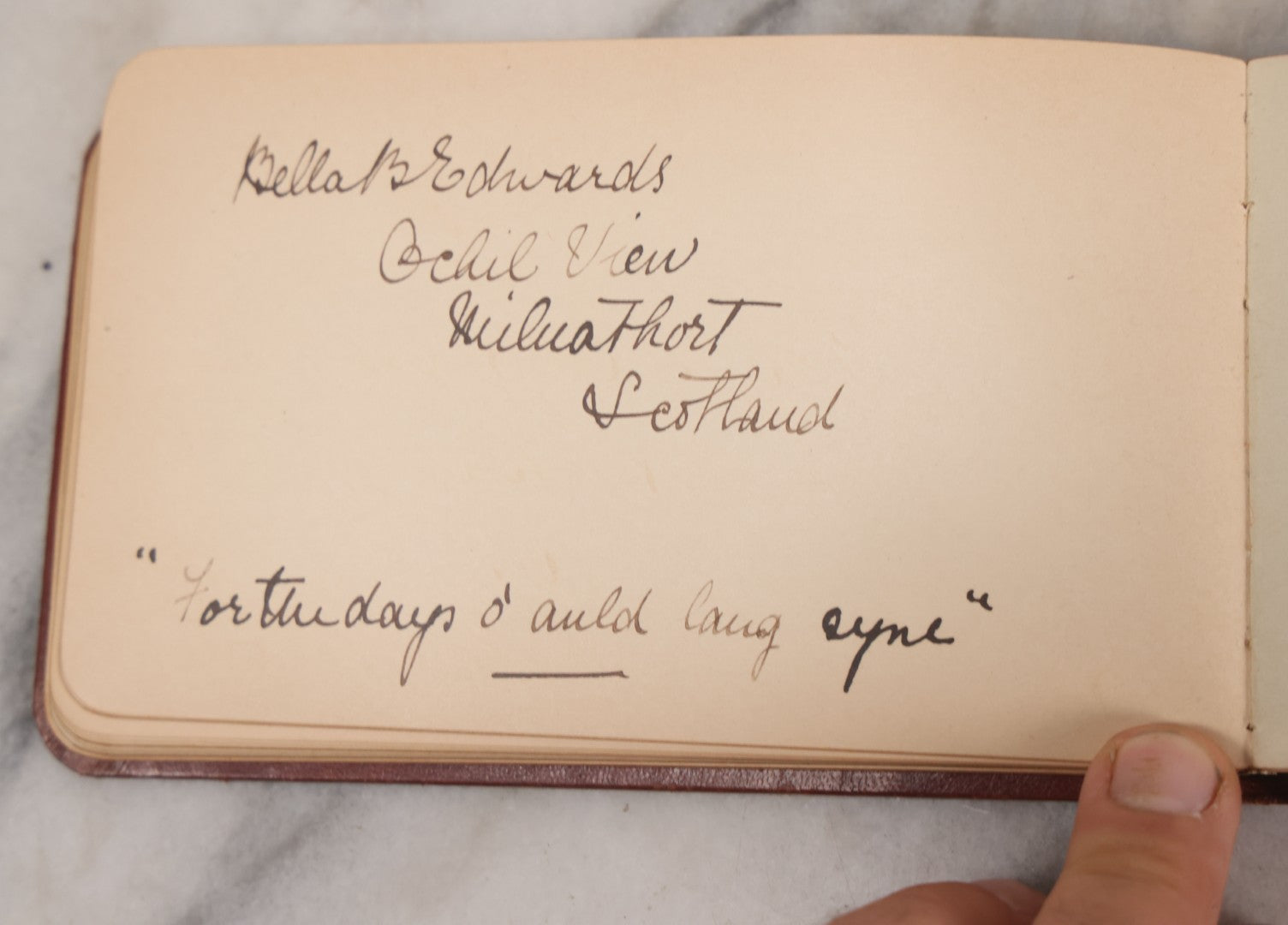 Lot 052 - Antique Victorian Autograph Album, "A New Year's Present From Mable, Lillie, And Ella," January 1, 1881, Bearing Many Signatures, Poems And Notes From Classmates, Family And Friends, In And Around Northampton, Massachusetts