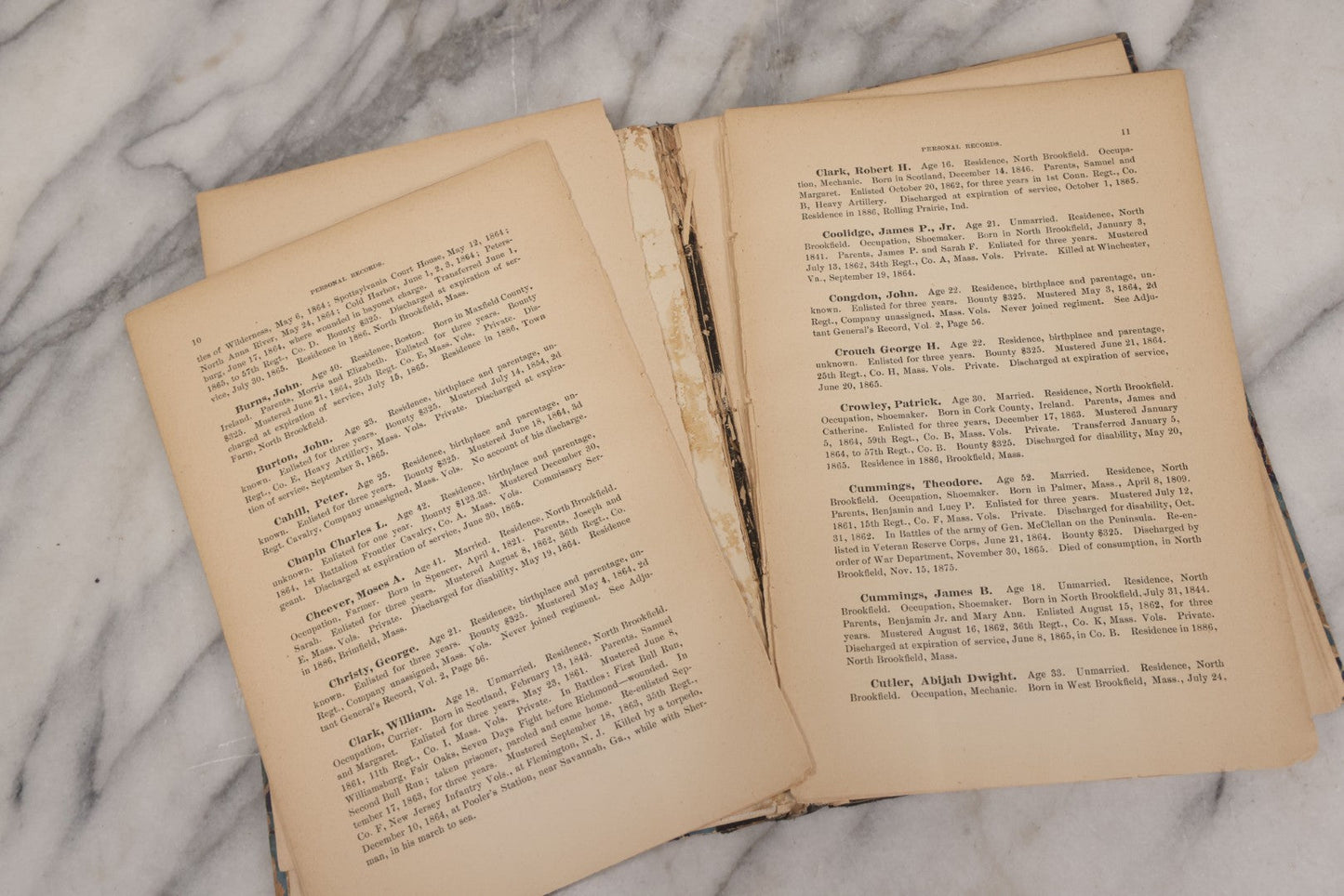 Lot 060 - "A Historical Record Of The Soldiers And Sailors Of North Brookfield (Massachusetts), In The War For The Preservation Of The Union Against The Rebellion 1861-1865 Regimental Histories, Etc." Antique Book Published By The Town, 1886, Rebound