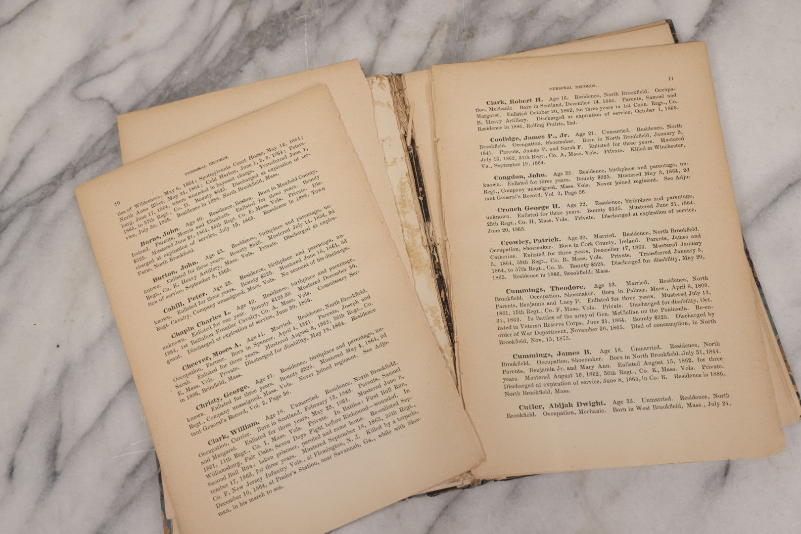 Lot 060 - "A Historical Record Of The Soldiers And Sailors Of North Brookfield (Massachusetts), In The War For The Preservation Of The Union Against The Rebellion 1861-1865 Regimental Histories, Etc." Antique Book Published By The Town, 1886, Rebound