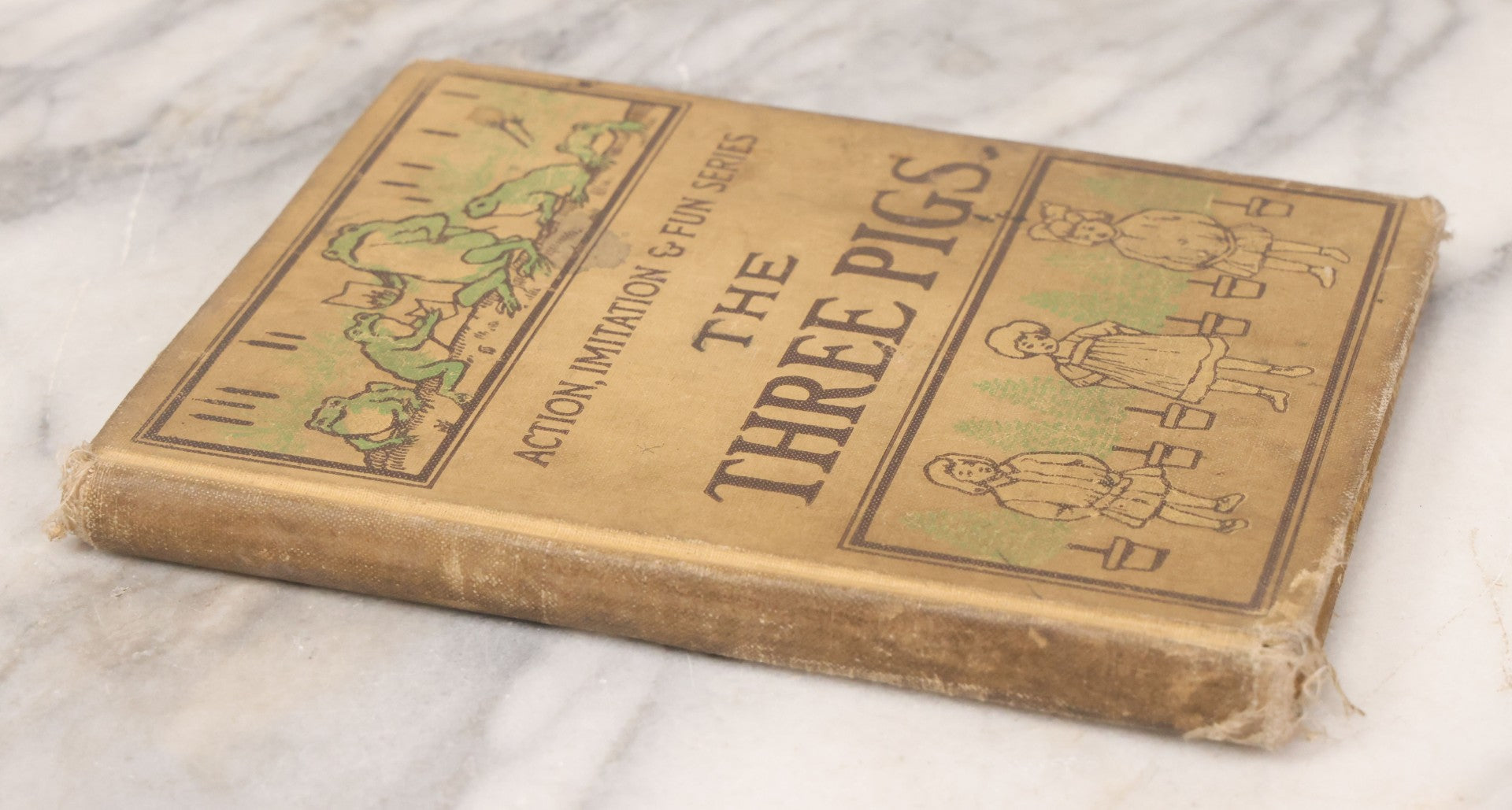 Lot 061 - "Action, Imitation, And Fun Series" Volume Three "The Three Pigs" Antique Children's Book By Mara L. Pratt-Chadwick, Illustrated By Elisabeth Taylor, Educational Publishing Company, Boston, 1905