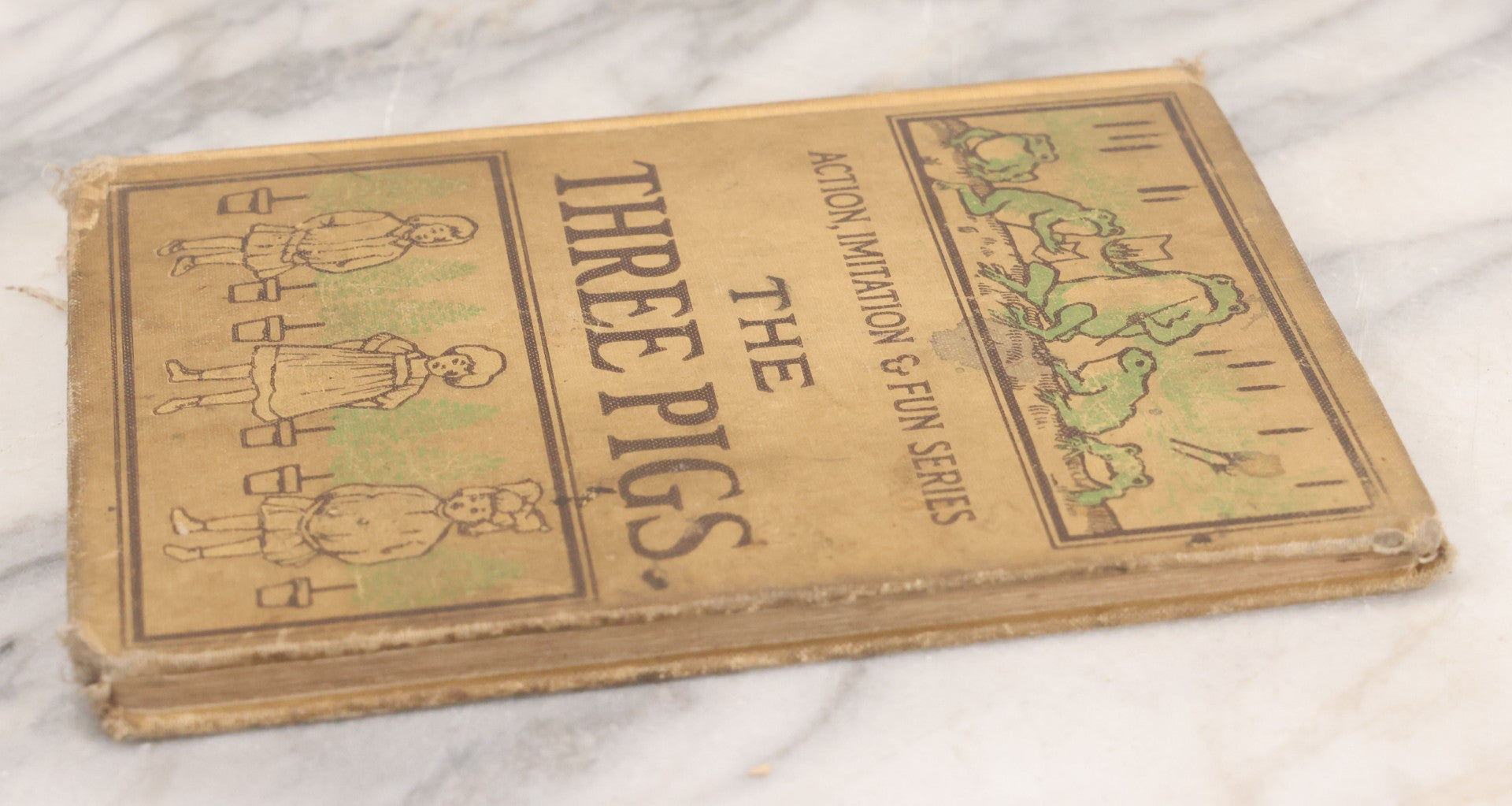 Lot 061 - "Action, Imitation, And Fun Series" Volume Three "The Three Pigs" Antique Children's Book By Mara L. Pratt-Chadwick, Illustrated By Elisabeth Taylor, Educational Publishing Company, Boston, 1905