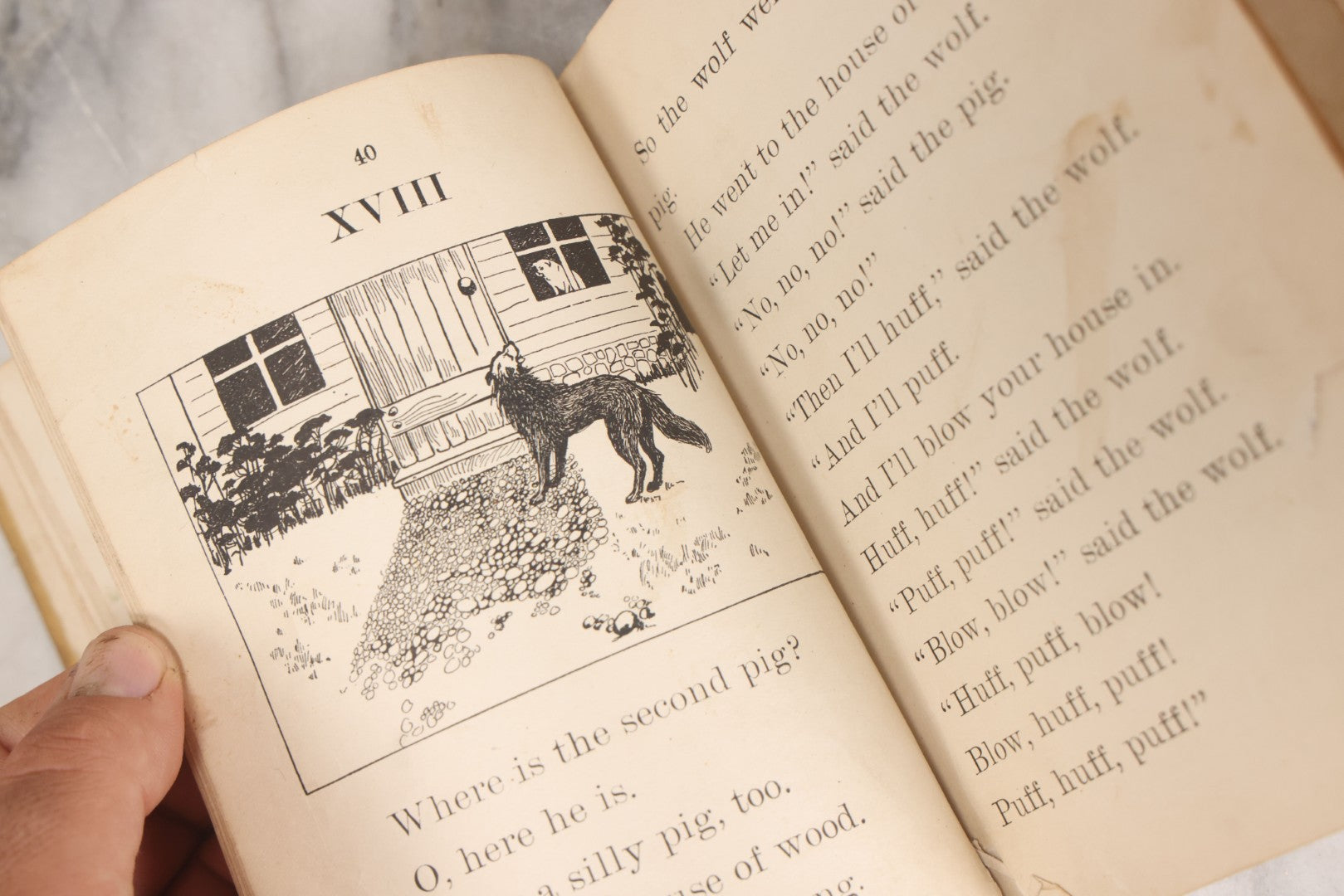 Lot 061 - "Action, Imitation, And Fun Series" Volume Three "The Three Pigs" Antique Children's Book By Mara L. Pratt-Chadwick, Illustrated By Elisabeth Taylor, Educational Publishing Company, Boston, 1905