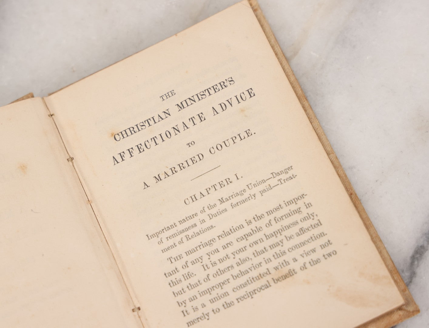 Lot 062 - "The Christian Minister's Affectionate Advice To A Married Couple" Miniature Book By Reverend James Bean, American Tract Society, Publishers, With Marriage Certificate Dated 1858