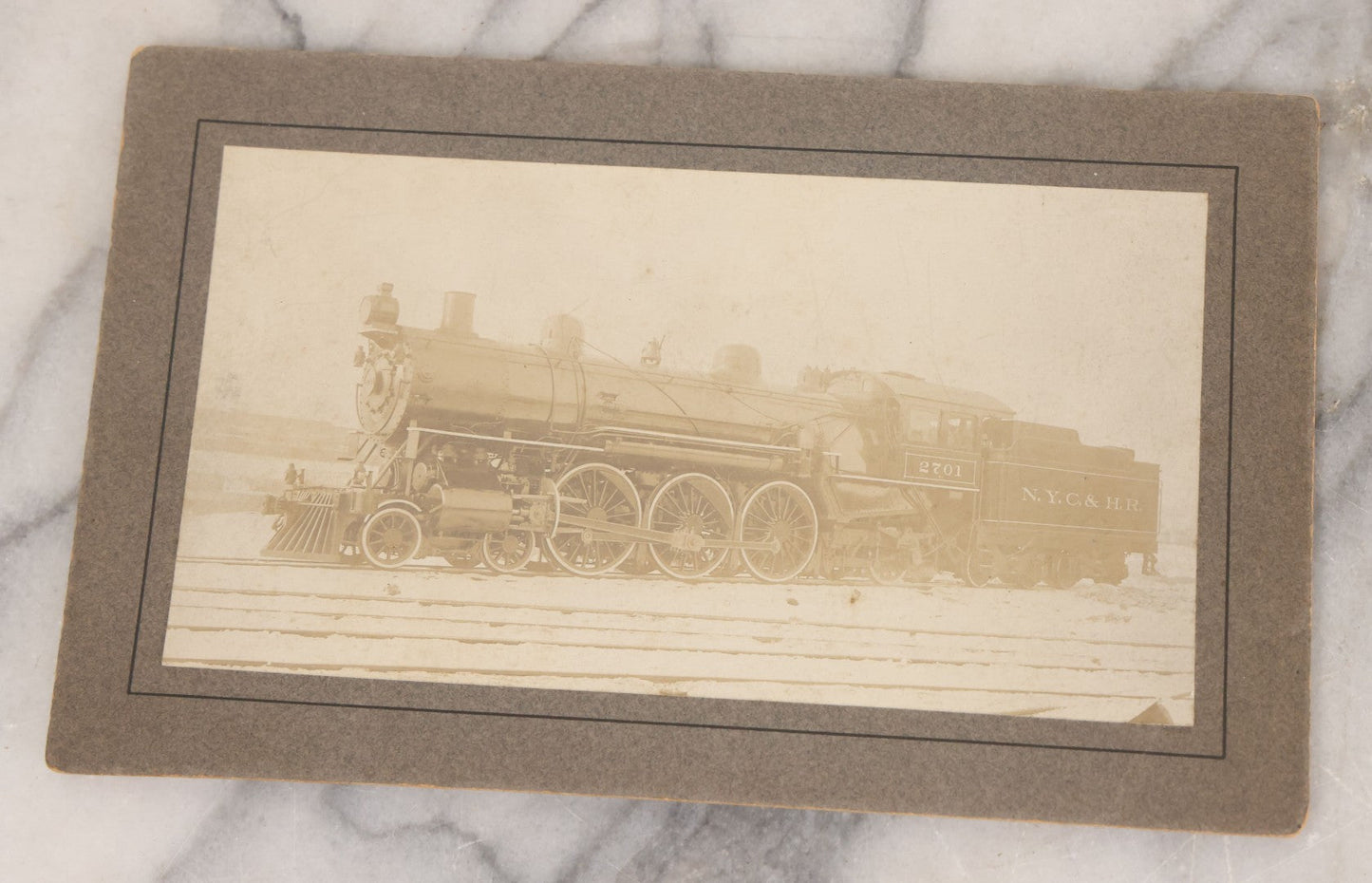 Lot 066 - Six Piece Railroad Photography And Ephemera Grouping Including Five Boarded Photographs Of Locomotives, Trains, And Railroad Workers, And Delivery Receipt From Old Colony Railroad Company, Leominster, Massachusetts