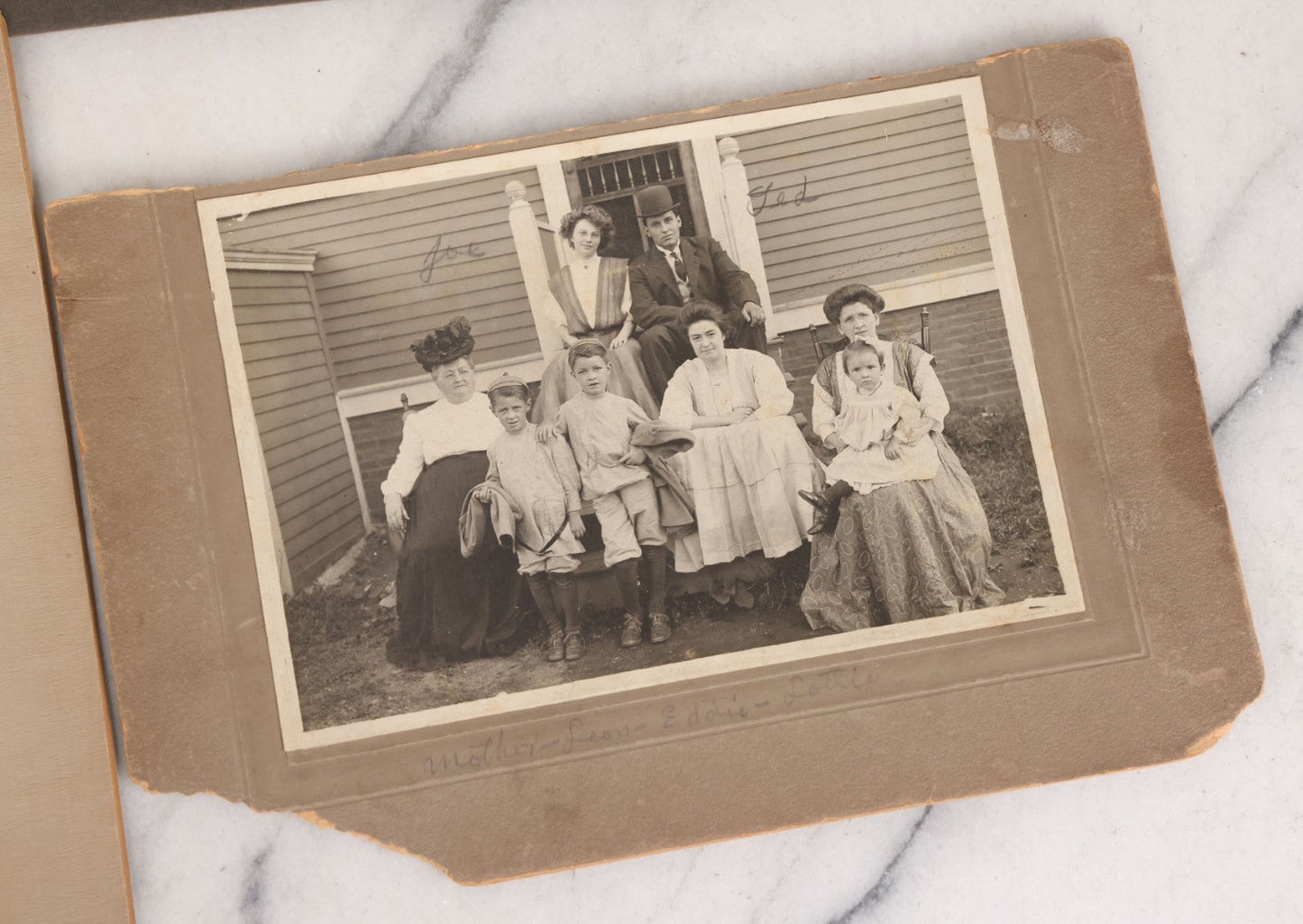 Lot 067 - Grouping Of Six Antique Boarded Photographs Of Schoolchildren Including Group Of First Communion Recipients Posing With Priest, Group Posing With Principal, And More