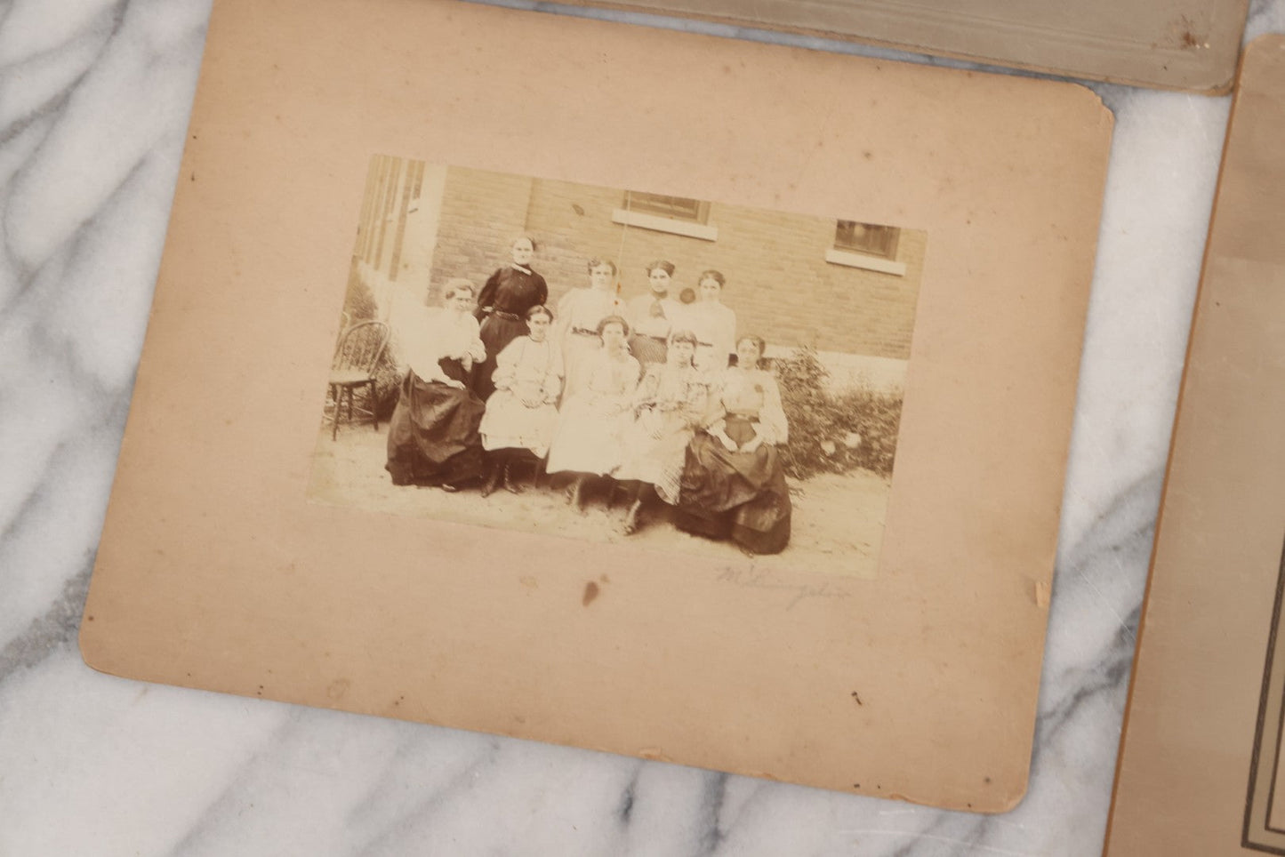 Lot 067 - Grouping Of Six Antique Boarded Photographs Of Schoolchildren Including Group Of First Communion Recipients Posing With Priest, Group Posing With Principal, And More
