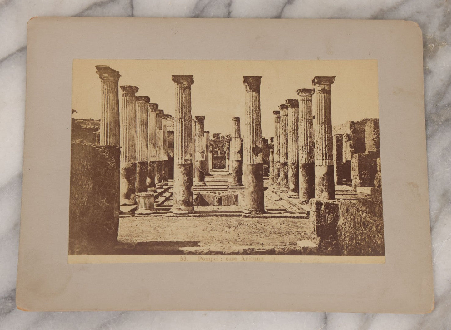 Lot 069 - Grouping Of Seven Antique Boarded Photograph Copies Of Architecture, Art, And Ruins In Rome, Italy