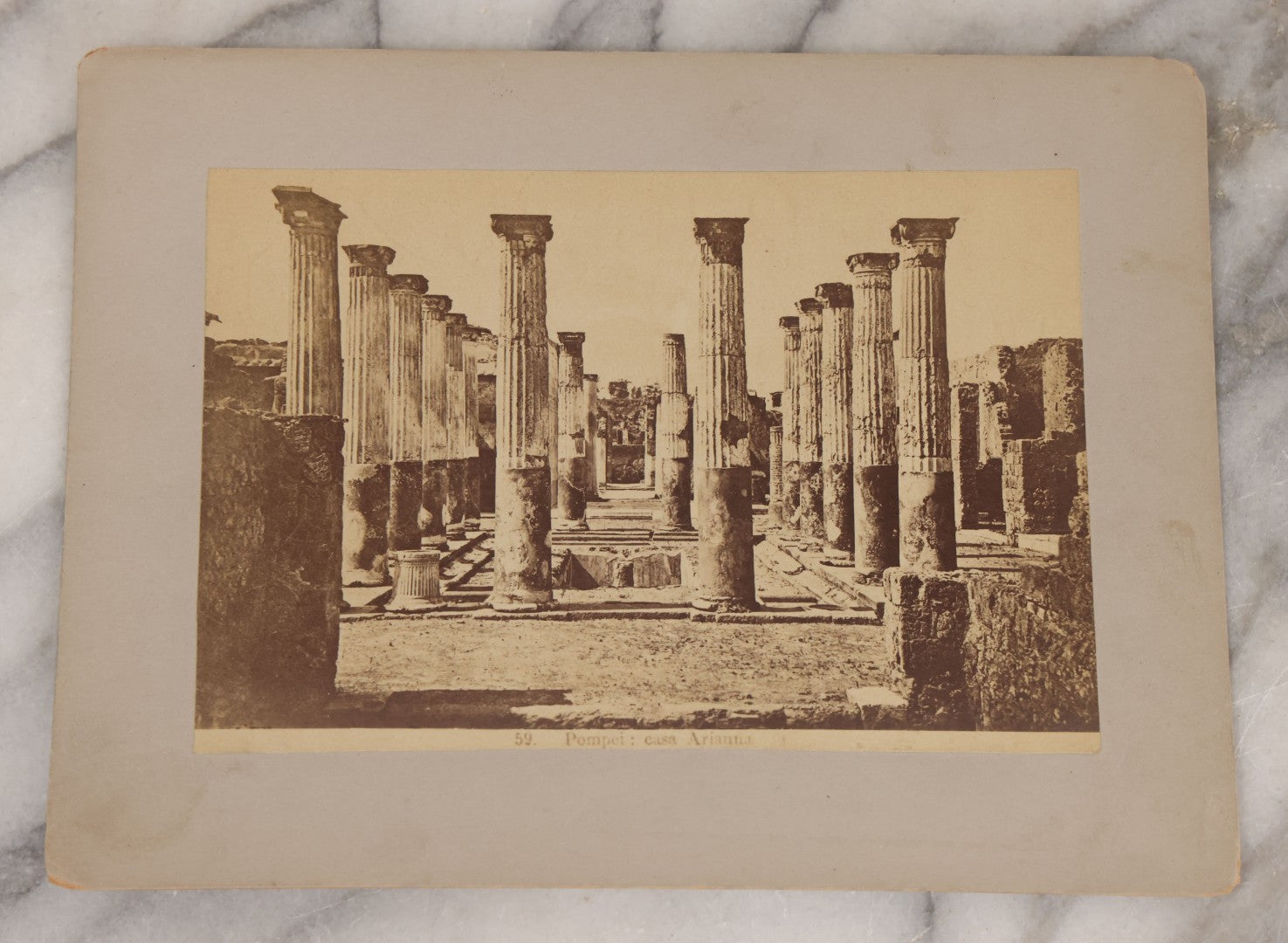Lot 069 - Grouping Of Seven Antique Boarded Photograph Copies Of Architecture, Art, And Ruins In Rome, Italy