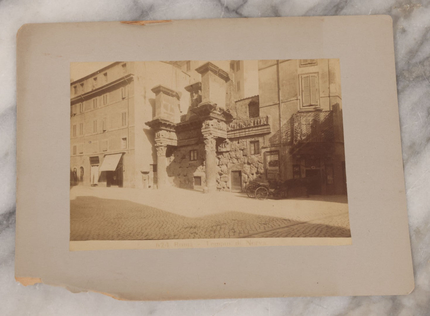 Lot 069 - Grouping Of Seven Antique Boarded Photograph Copies Of Architecture, Art, And Ruins In Rome, Italy