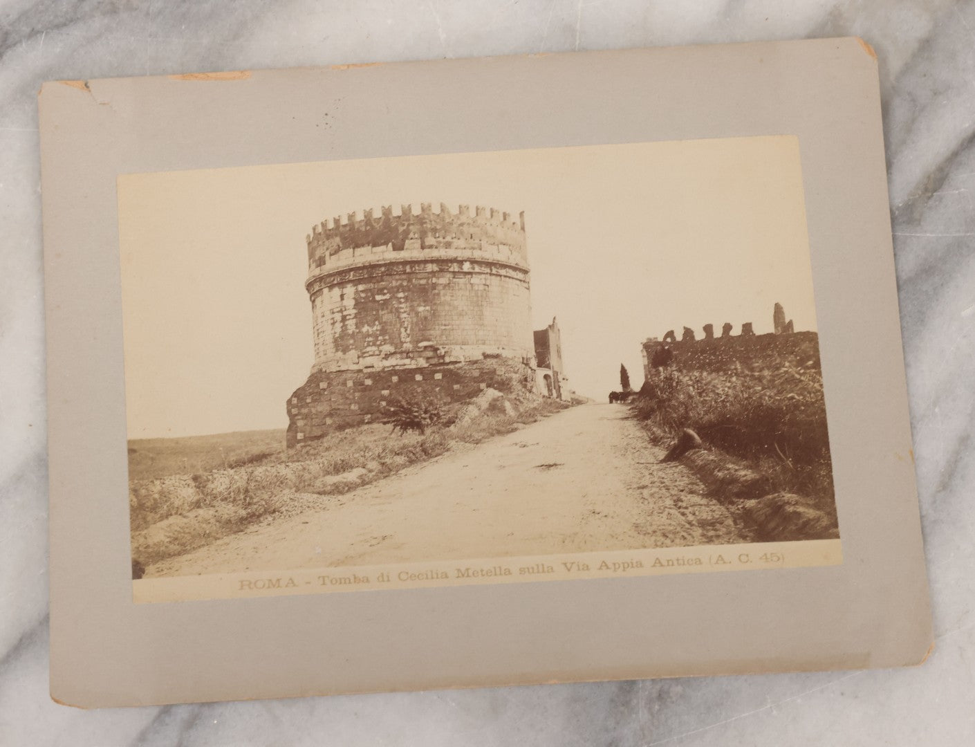 Lot 069 - Grouping Of Seven Antique Boarded Photograph Copies Of Architecture, Art, And Ruins In Rome, Italy