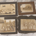 Lot 071 - Grouping Of Four Antique Boarded Photographs Of Class Photos Of Schoolchildren, Including Children Posing With Chicken In Background, Children Posing On School Steps, And Children Posing Beneath Fire Escape