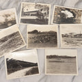 Lot 073 - Grouping Of Eight Vintage Snapshot Photographs, Including Photos Of Marching Soldiers, Barracks, Prison Ruins, And Fire Destruction