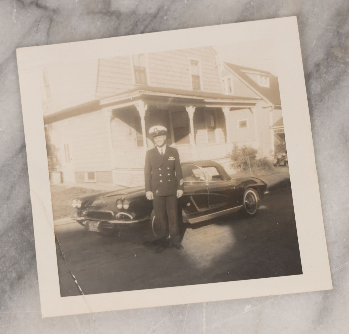 Lot 073 - Grouping Of Eight Vintage Snapshot Photographs, Including Photos Of Marching Soldiers, Barracks, Prison Ruins, And Fire Destruction