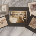 Lot 077 - Grouping Of Five Antique Boarded Occupational Photographs Including Bell Boy, Man At Desk, And Group Of Workers In General Store