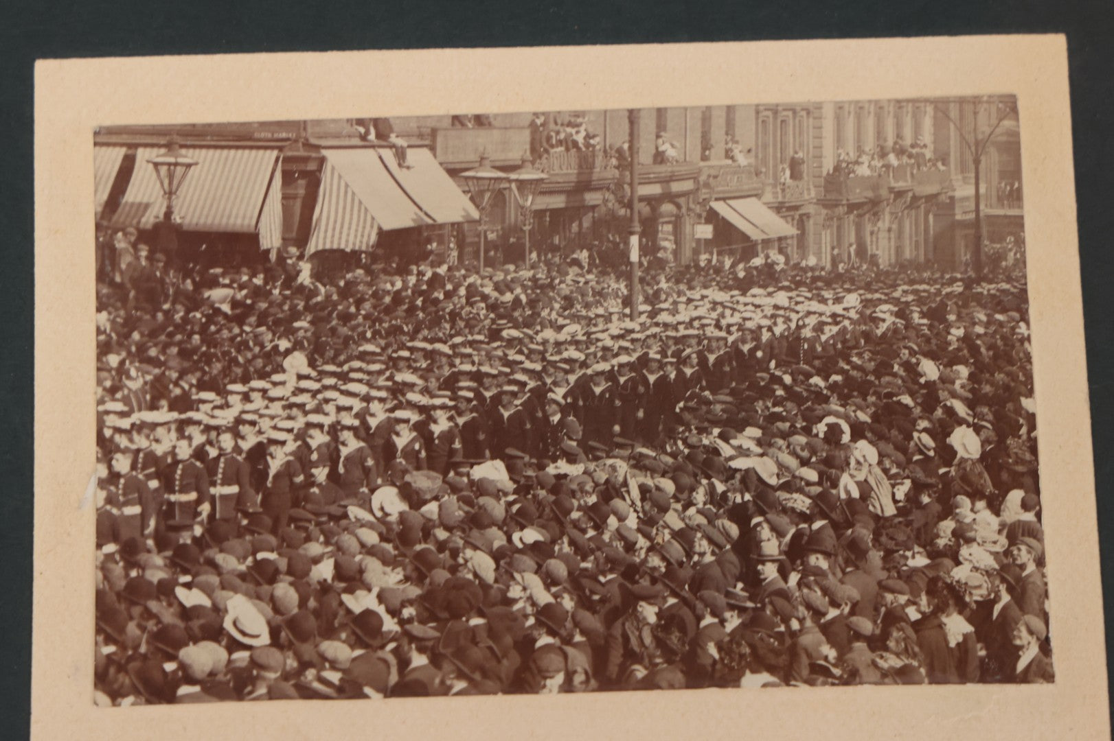 Lot 079 - Grouping Of Four Antique Boarded Photographs Of Soldiers In Uniform, Including Sailors Captioned "The Handy Men In Newcastle," And Other W.W.I. Era Soldiers