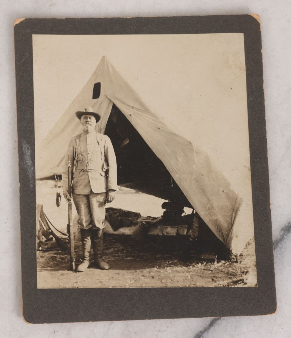 Lot 079 - Grouping Of Four Antique Boarded Photographs Of Soldiers In Uniform, Including Sailors Captioned "The Handy Men In Newcastle," And Other W.W.I. Era Soldiers