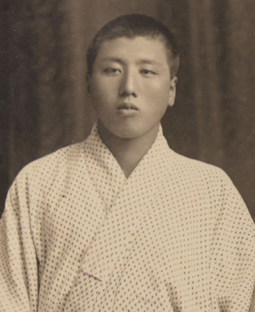 Lot 081 - Antique Boarded Photograph Of Two Japanese Men, Yamaguchi Photo Studio, Yamagata City, Japan