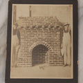 Lot 091 - Antique Boarded Photograph Of Two Young Bricklayers Posing With Tools In Front Of Newly Finished Fireplace With "W" Monogram