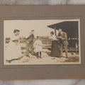 Lot 092 - Antique Boarded Photograph Of Group Of Five People Enjoying Juicy Watermelon In The Summer