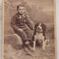 Lot 094 - Antique Cabinet Card Photograph Of Young Boy Posing With Collie Dog, Morton, Photographer