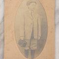 Lot 097 - Antique Trimmed Boarded Photograph Of Young Boy Photographer Posing With Turn Of The Century Box Camera
