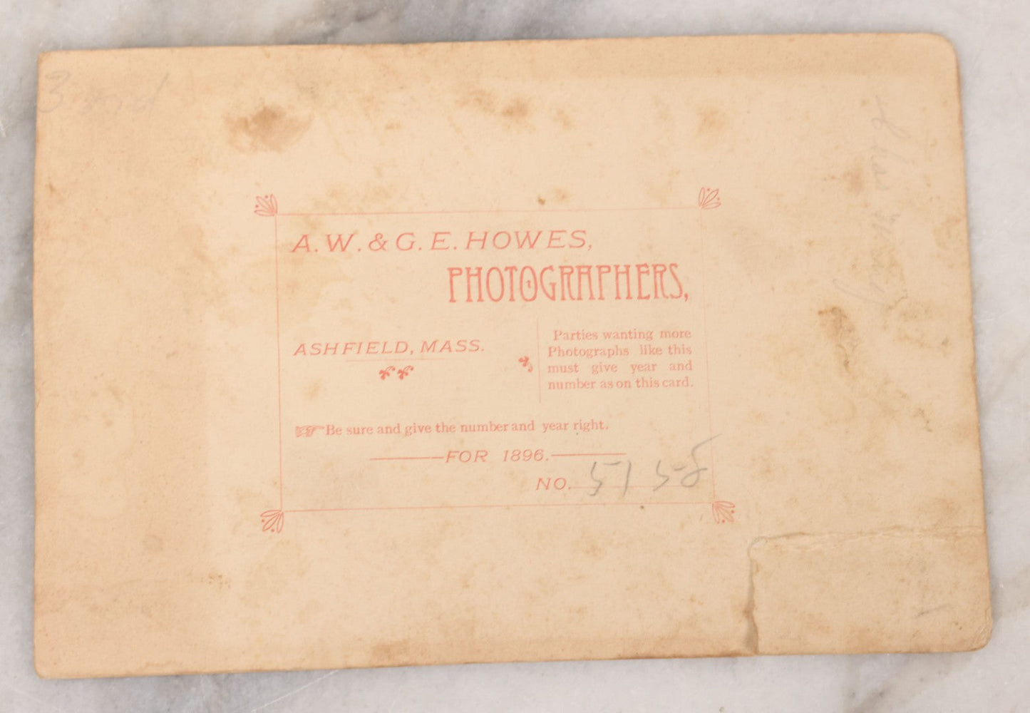 Lot 101 - Antique Cabinet Card Photograph Of Young Man Aiming A Shotgun Or Rifle With His Dog By His Feet, A.W. & G.E. Howes, Photographers, Ashfield, Massachusetts