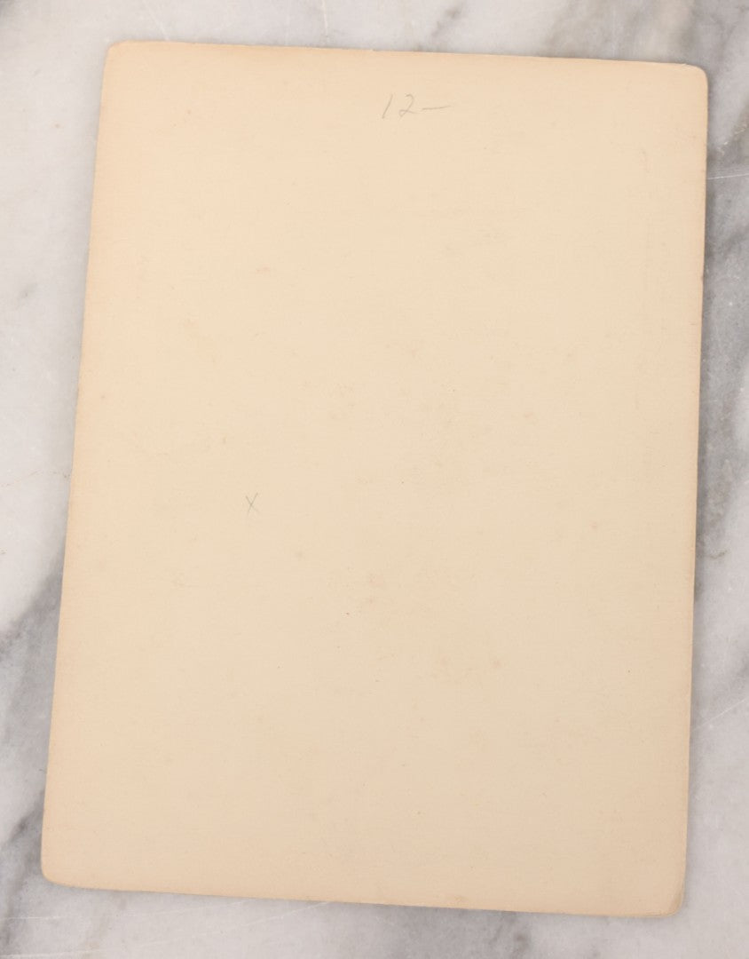 Lot 102 - Antique Boarded Photograph Of Woman In Peacoat Posing On Top Of Property Marker Pillar And Staring Fondly At The Sky, Farm In Background