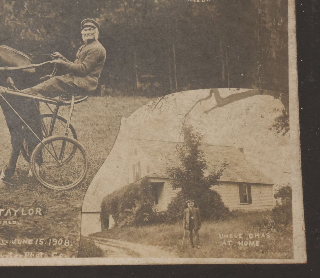 Lot 104 - Antique Boarded Collectible Photograph Print Of Uncle Chas Taylor, "Oldest Driver In The World," Pictured At 103 Years Old, On June 15, 1908, White River Junction, Vermont, Copyright By Brewster Photo Co.