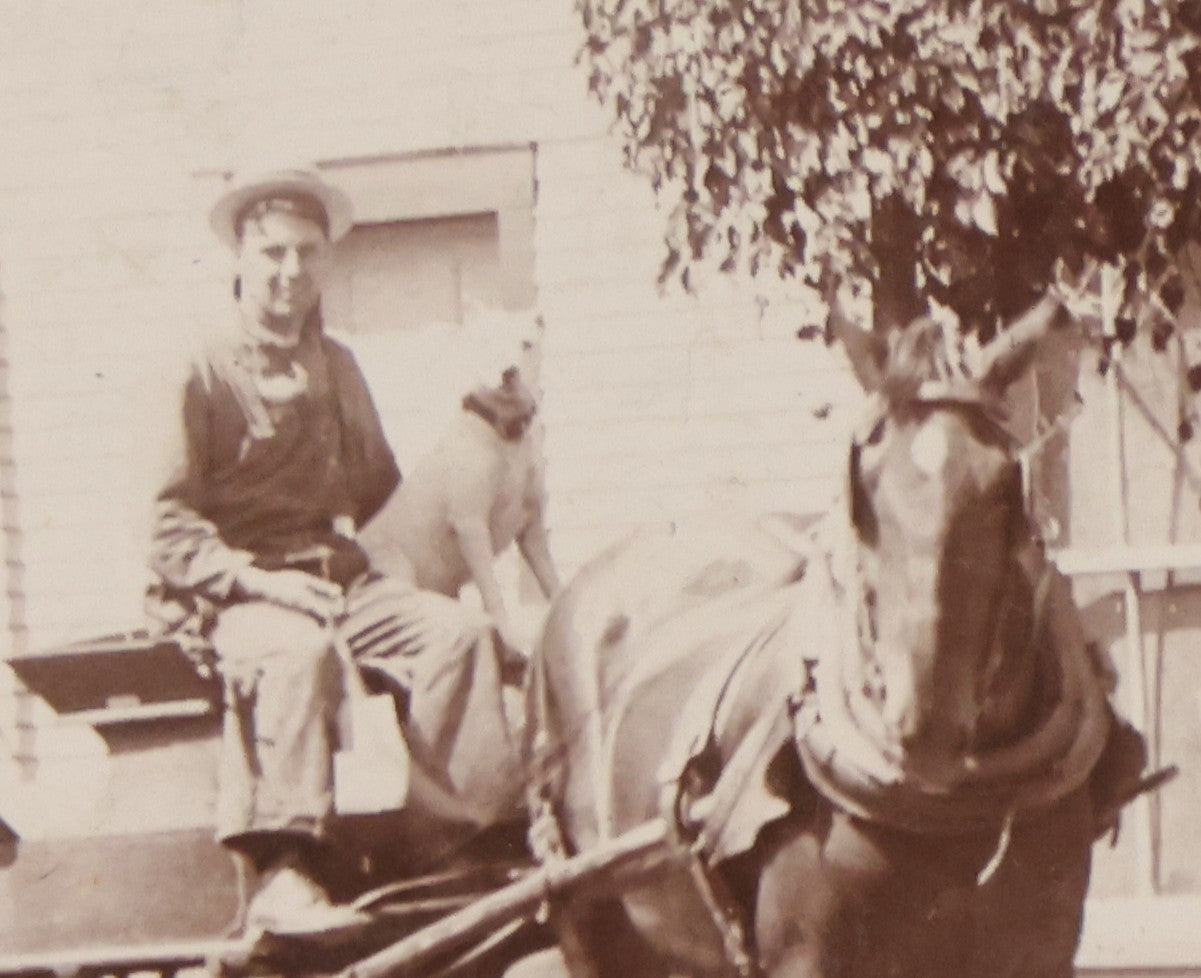 Lot 110 - Antique Boarded Occupational Photograph Of Merchants And Delivery Driver Posing Outside Of "City Wine Store," Likely From Western Massachusetts
