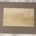 Lot 117 - Antique Boarded Occupational Photograph Of Travelers Waiting At The Trolley Station At The Entrance To Lake Nipmuc Park, Mendon, Massachusetts, Circa 1900, With Horse Drawn Wagon From Leland & Son Masons