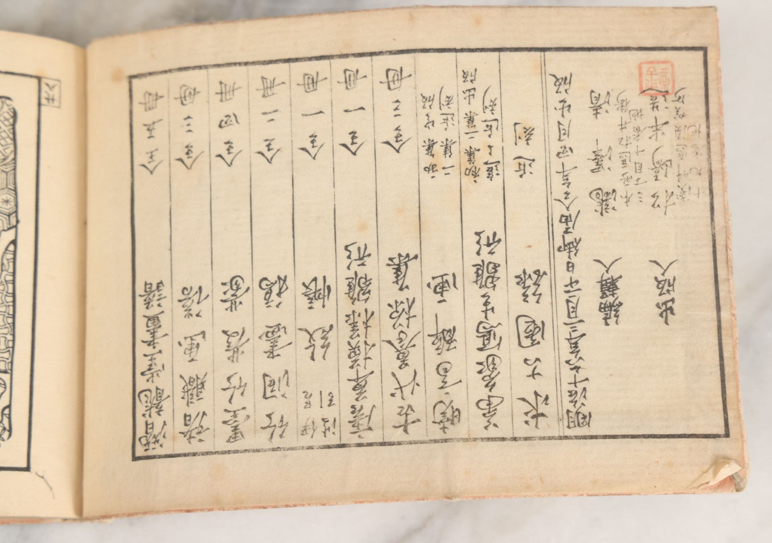 Lot 002 - Antique Japanese Meiji-Era Hingata-Bon Or Zuan-Cho Kimono Textile Design Pattern Collection Book With Dozens Of Printed Design Examples, With Paper Cover, Hand Strung Binding, Circa 1880