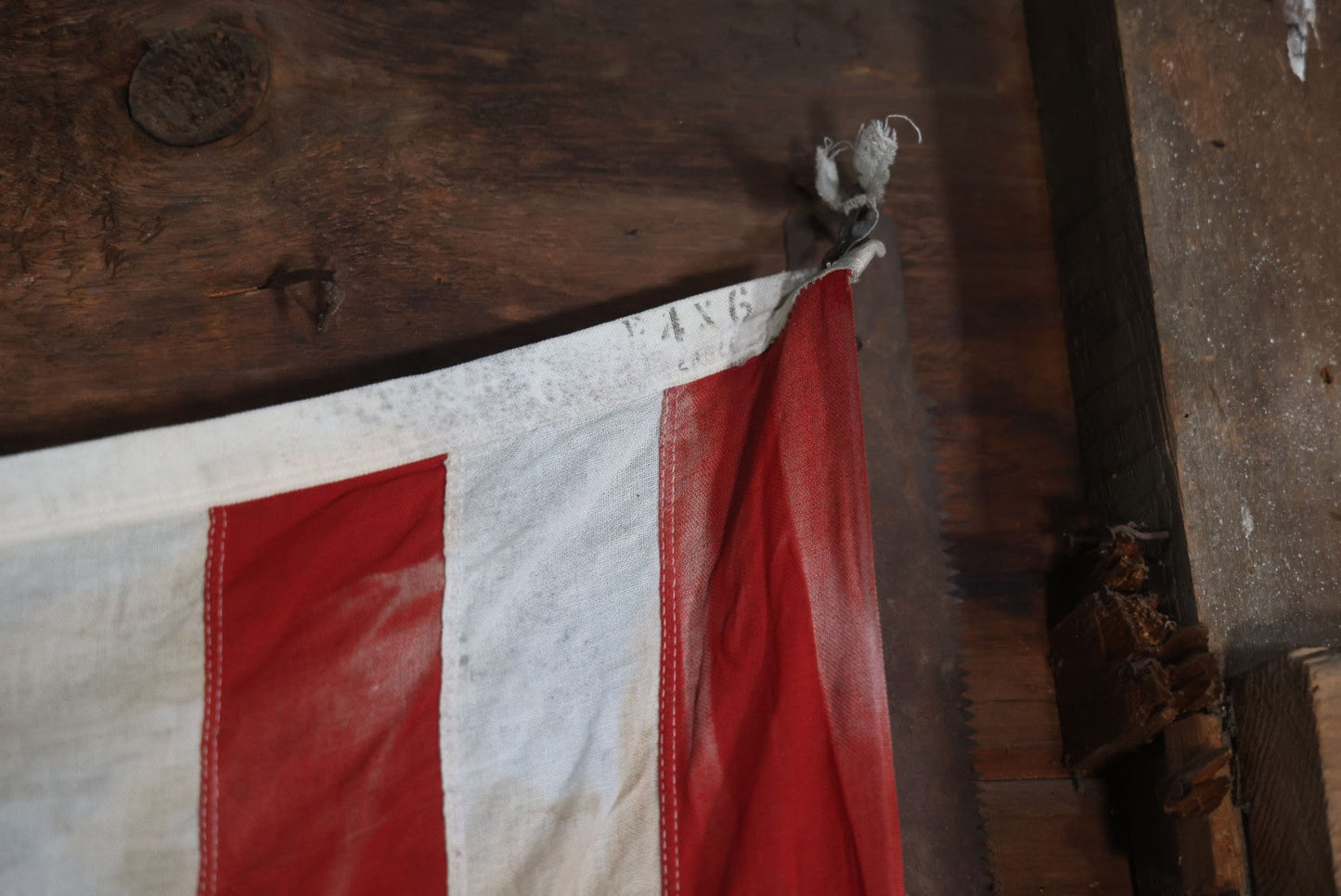 Lot 006 - Vintage 48 Star American Flag, marked 4' x 6', Note Staining To Blue Field, Measures 41" x 68"