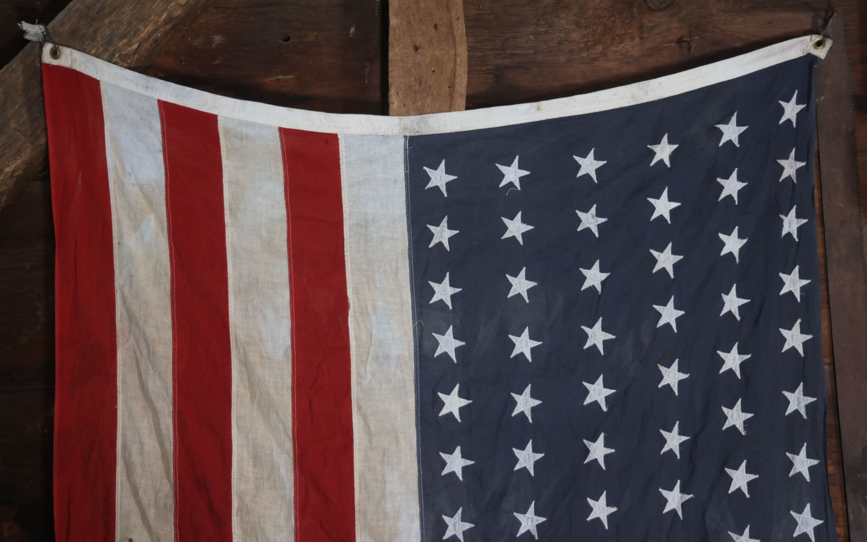 Lot 006 - Vintage 48 Star American Flag, marked 4' x 6', Note Staining To Blue Field, Measures 41" x 68"